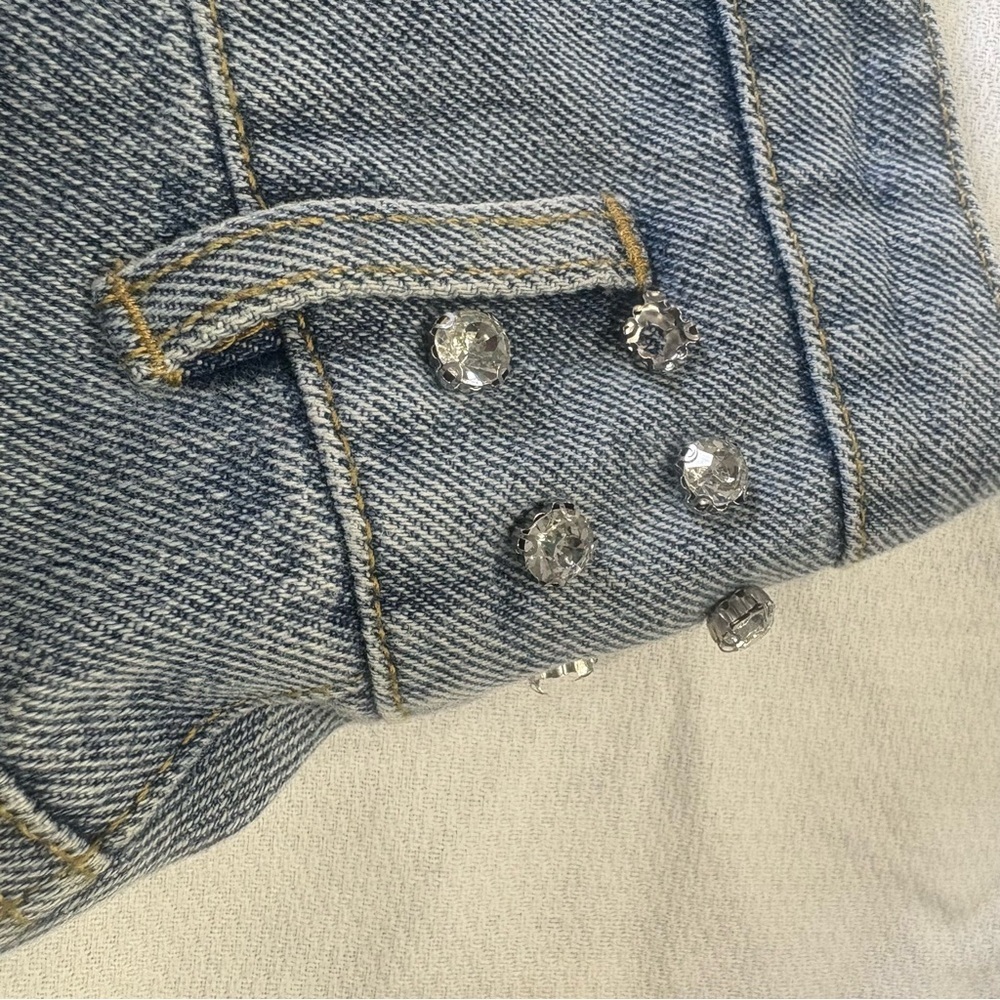 Cloud Ten Women’s Studded High Rise Denim Shorts Size S Raw Hem - Picture 5 of 12